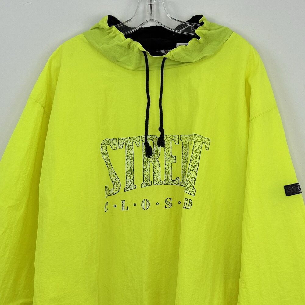 Vintage 90s Street-Closed Pullover Size S/M Jacket Oversized Neon Green - Picture 3 of 16